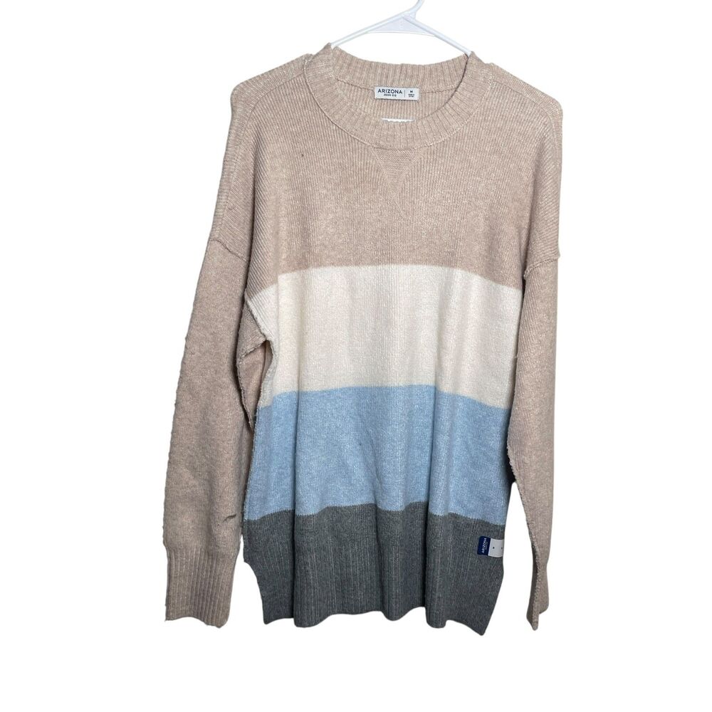 Arizona Jeans Co Sweater Women's Medium Striped Knit Pullover Colorful NWT